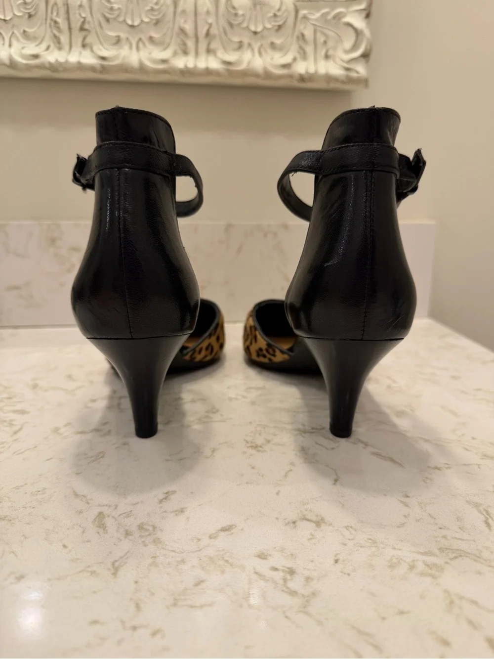 Franco Sarto Leopard Print Calf Hair Heels 8
